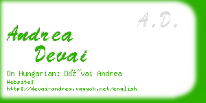 andrea devai business card